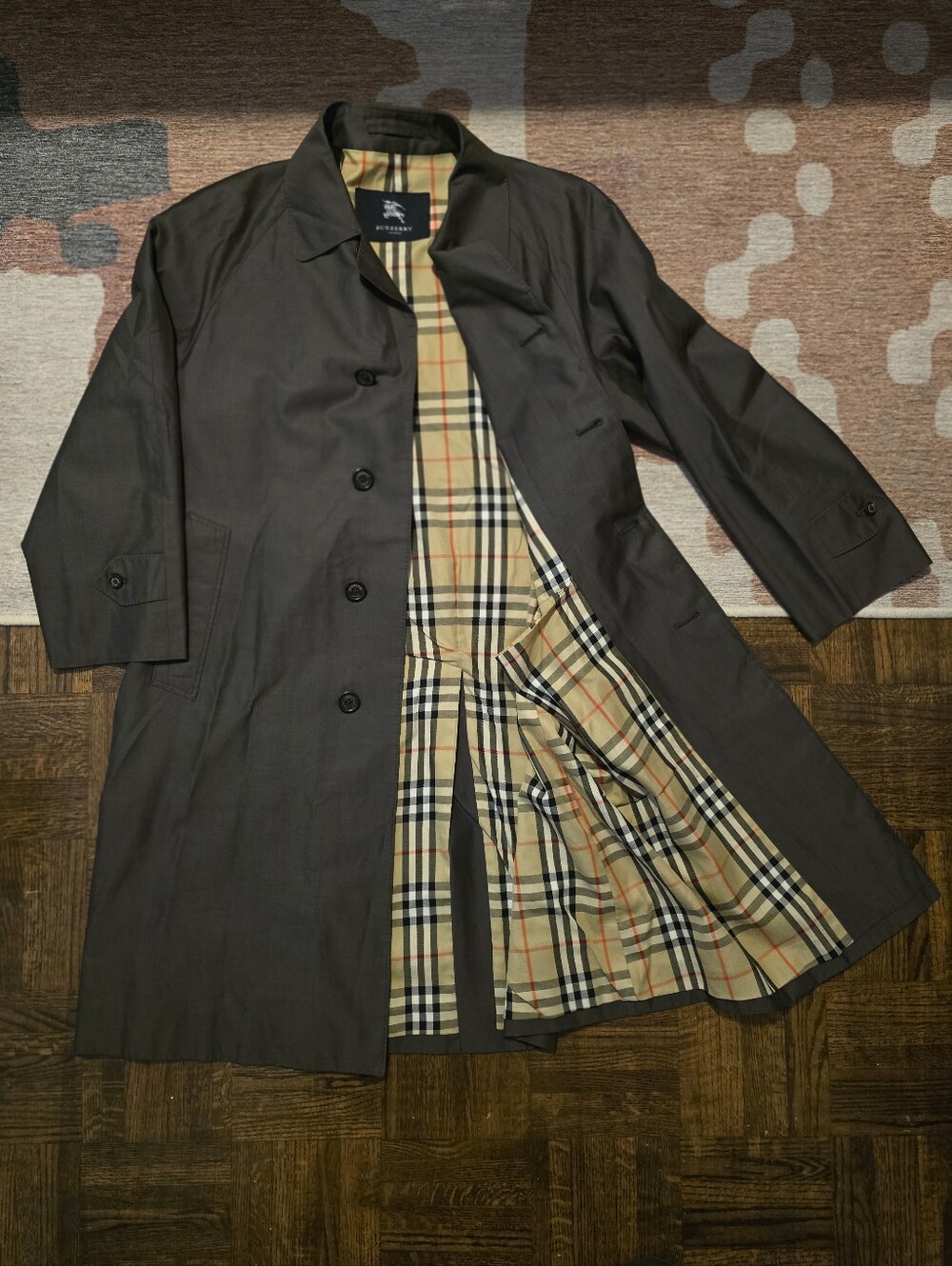Burberry 100% Sea Island Cotton Brown Coat Sz M - Extremely Rare
